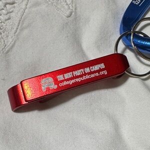 College Republicans "Best Party on Campus" Red Bottle Opener Keychain